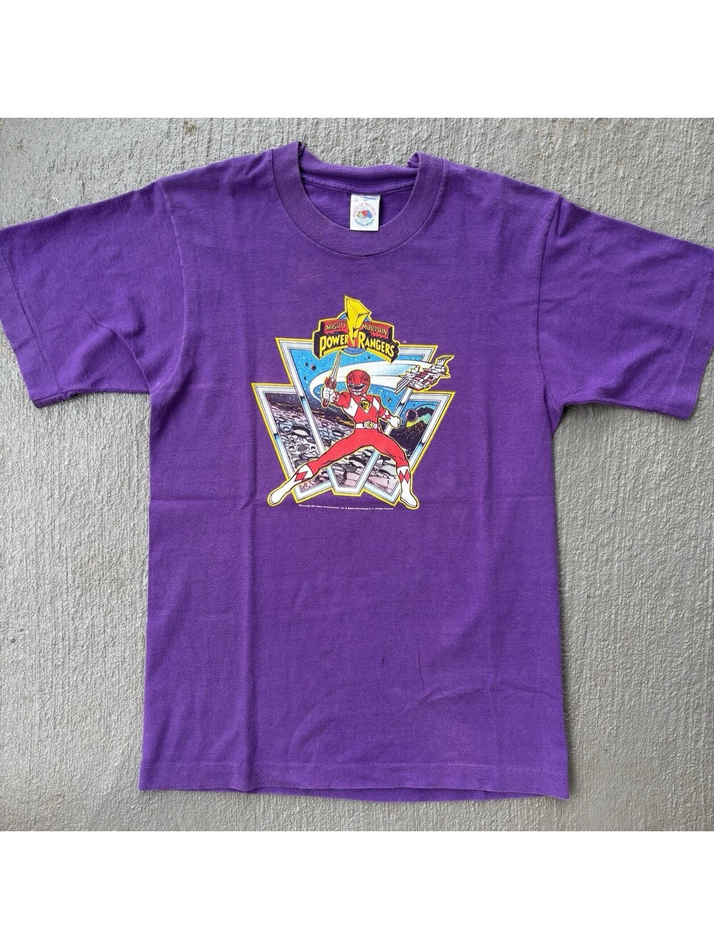 Vintage 1994 Mighty Morphin Power Rangers Red Ranger YOUTH XL 18 Adult Small